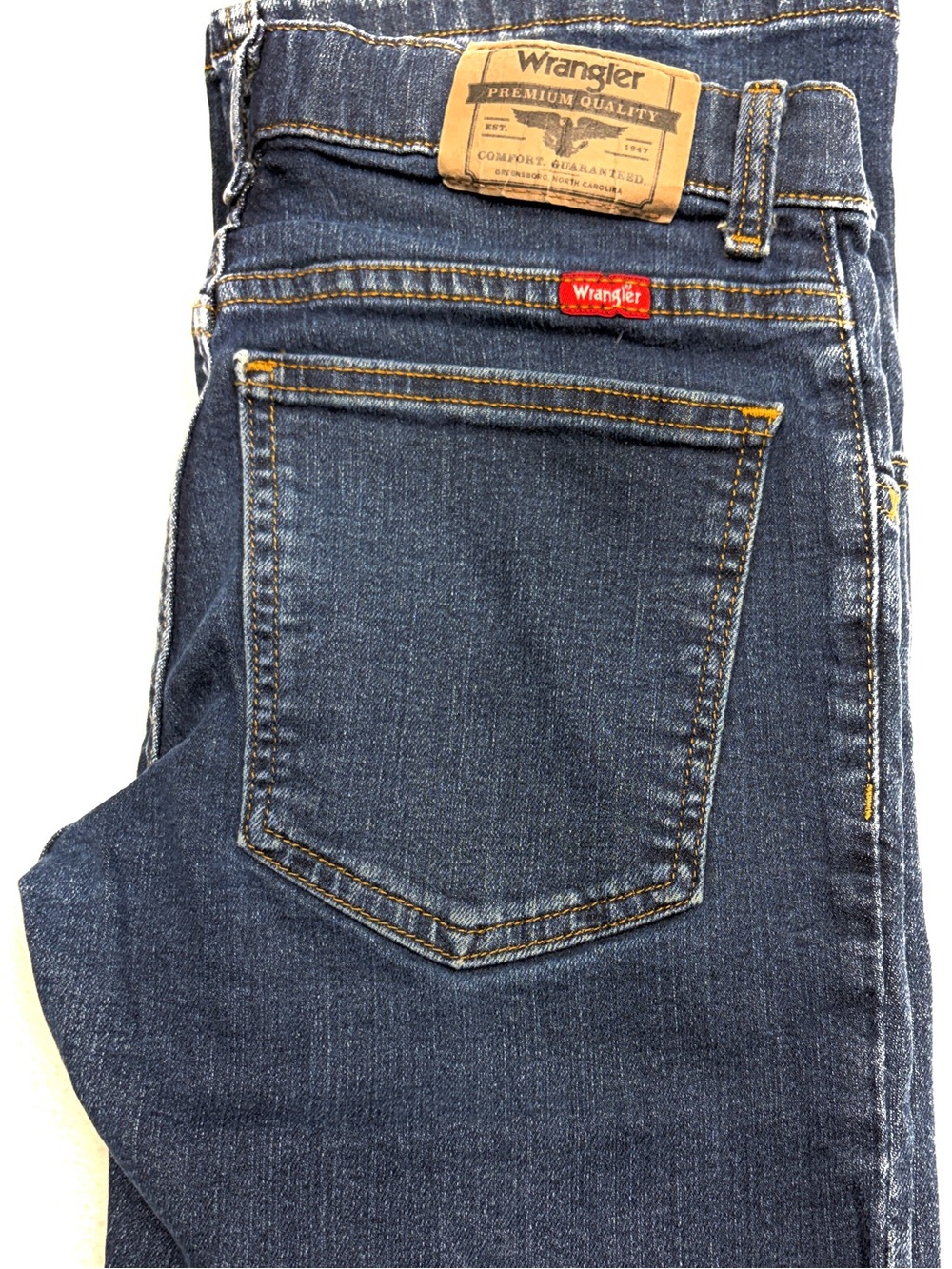 Wrangler Boys Jeans 12 Husky Bootcut Adjustable Waist Blue Denim